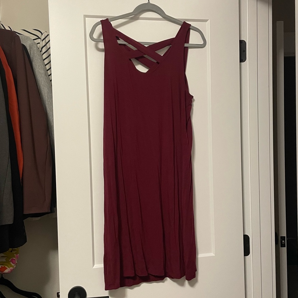 Maroon Size L Maurices criss-cross dress